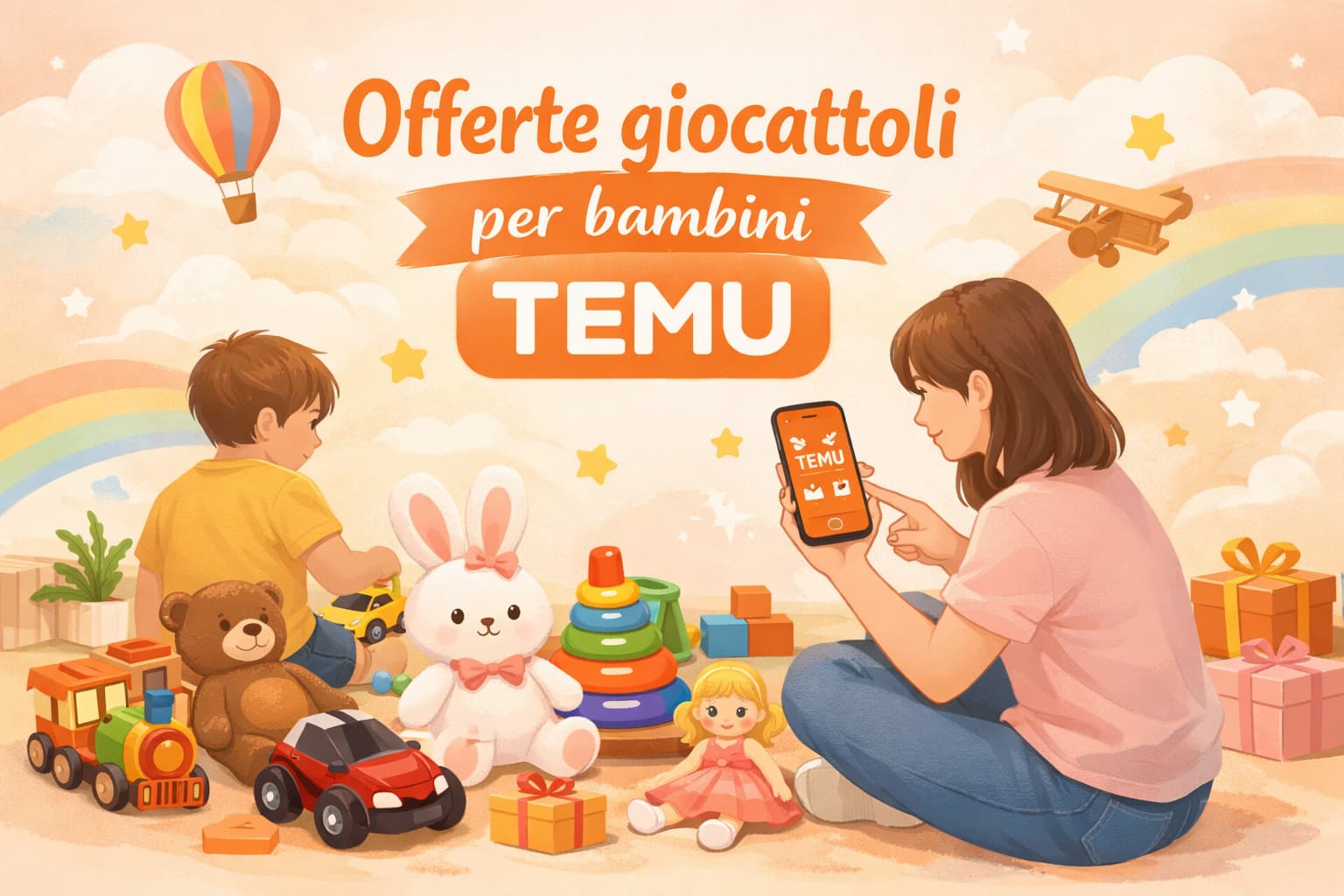 Offerte giocattoli per bambini Temu convenienti e sicure